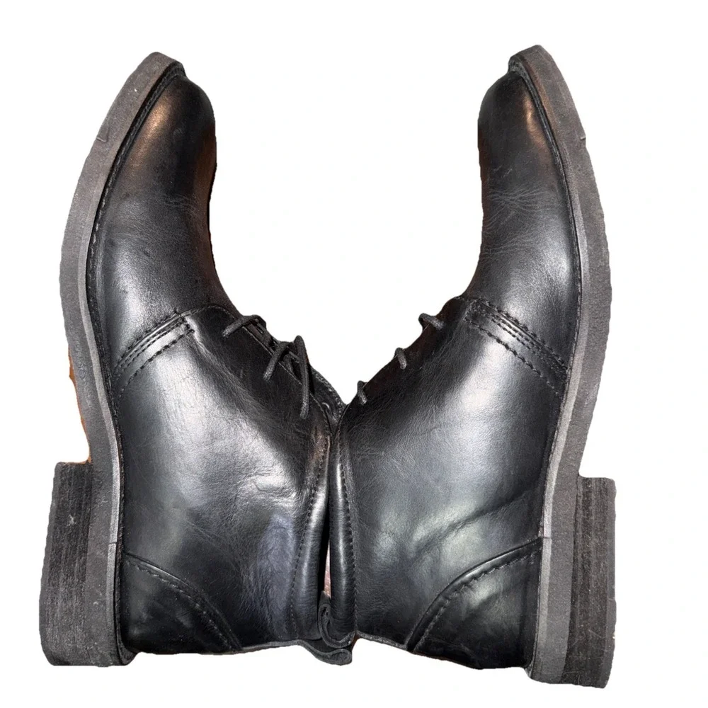 Steve Madden Chaka Men's Black Leather Chukka Ankle Boots Lace Up size 8